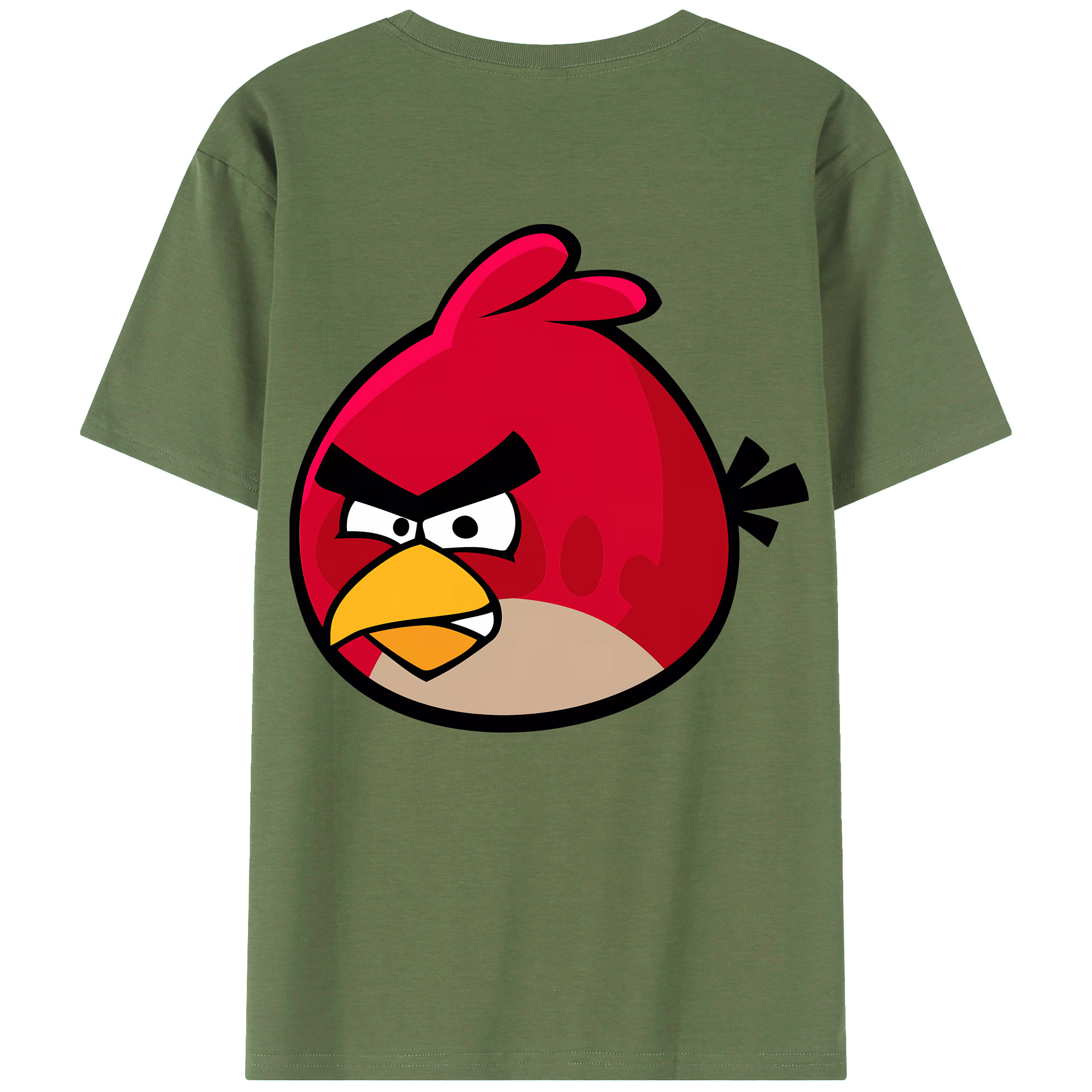 （画像用） Angry Birds アングリーバード 綿100％ メンズ半袖Tシャツ（バックプリント） 通気性